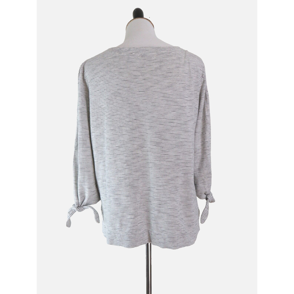 Habitat Size XS Striped Cotton Jersey Knit Top Tie Black White - Picture 4 of 10